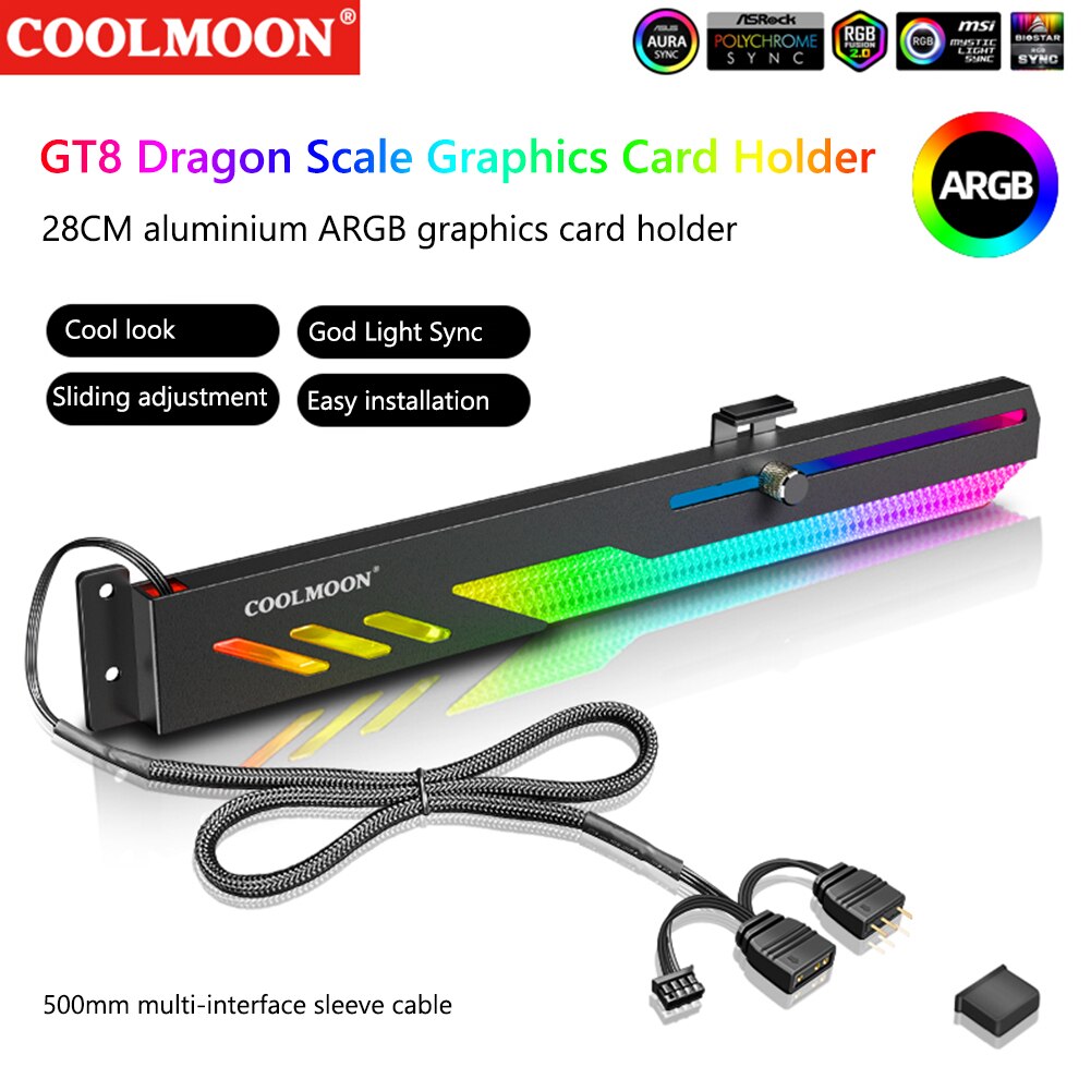 COOLMOON-GT8  GPU  ARGB 귡Ŷ ǻ  ī ĵ, Ƽ/MSI/Ⱑ Ʈ/ASRock  GPU Ȧ